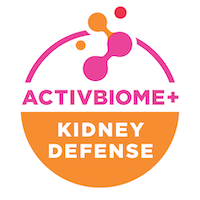 ActivBiome+ Kidney Defense, uma combinação exclusiva de prebióticos, que demonstrou nutrir o microbioma intestinal para ajudar a proteger a função renal